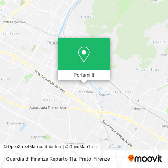 Mappa Guardia di Finanza Reparto Tla. Prato