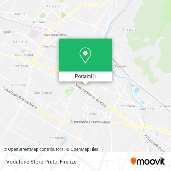 Mappa Vodafone Store Prato