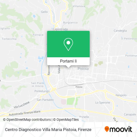 Mappa Centro Diagnostico Villa Maria Pistoia