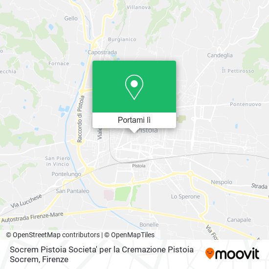 Mappa Socrem Pistoia Societa' per la Cremazione Pistoia Socrem