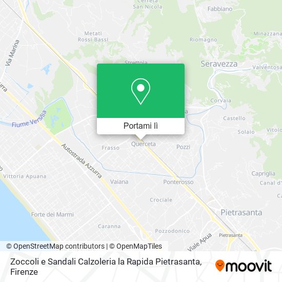 Mappa Zoccoli e Sandali Calzoleria la Rapida Pietrasanta