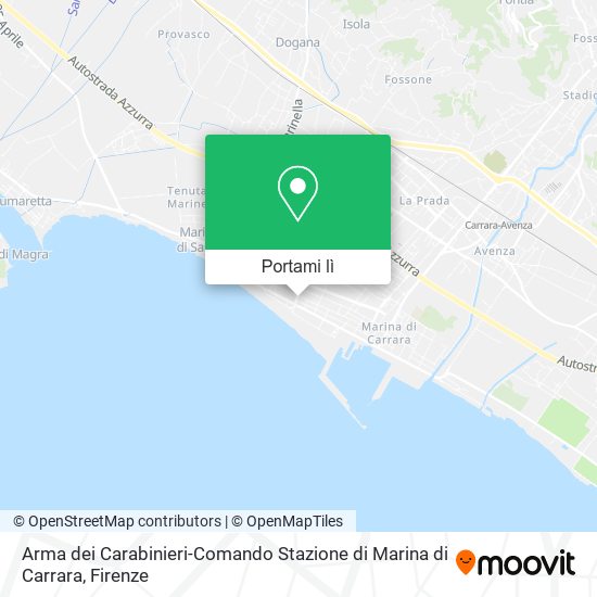 Mappa Arma dei Carabinieri-Comando Stazione di Marina di Carrara