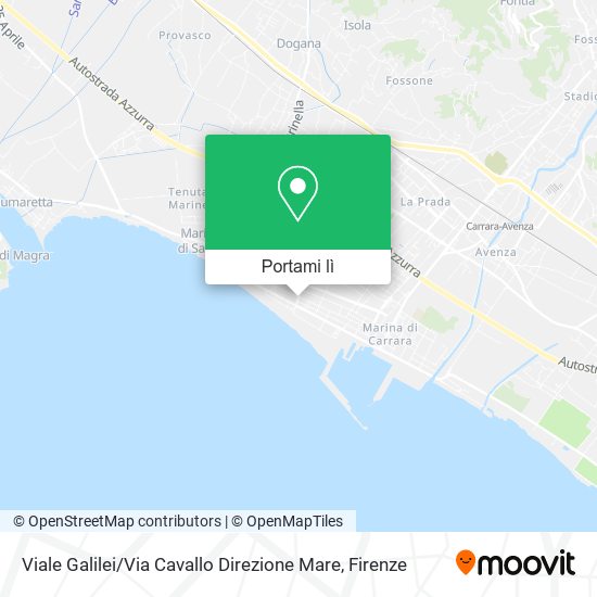 Mappa Viale Galilei / Via Cavallo Direzione Mare