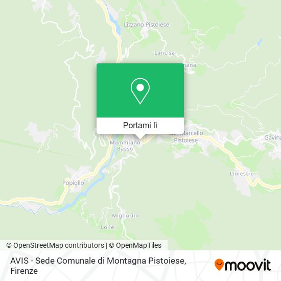 Mappa AVIS - Sede Comunale di Montagna Pistoiese