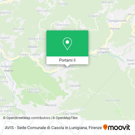 Mappa AVIS - Sede Comunale di Casola in Lunigiana