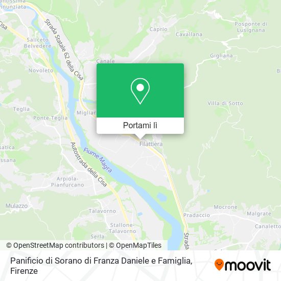 Mappa Panificio di Sorano di Franza Daniele e Famiglia