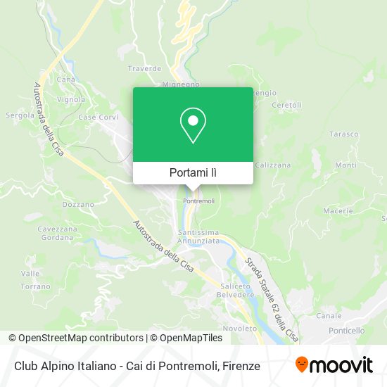 Mappa Club Alpino Italiano - Cai di Pontremoli