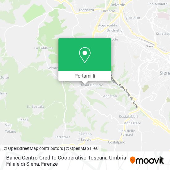 Mappa Banca Centro-Credito Cooperativo Toscana-Umbria-Filiale di Siena