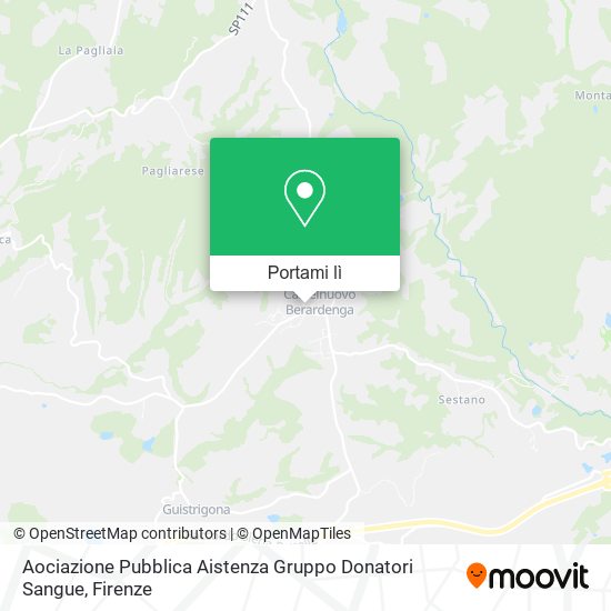 Mappa Aociazione Pubblica Aistenza Gruppo Donatori Sangue