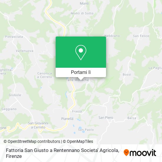 Mappa Fattoria San Giusto a Rentennano Societa' Agricola