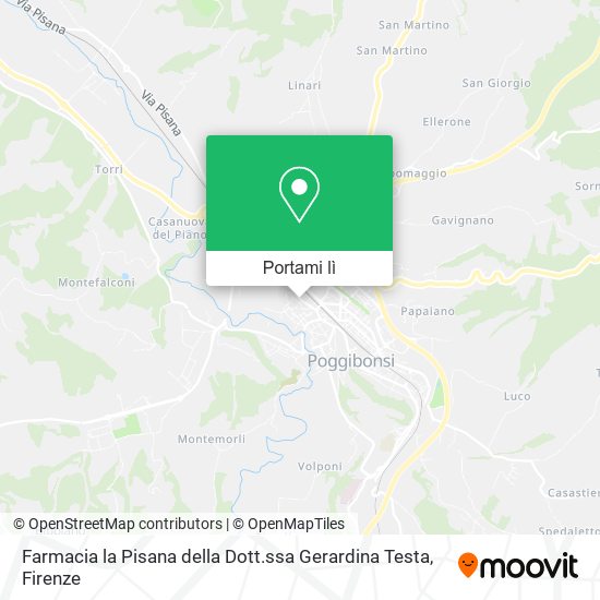 Mappa Farmacia la Pisana della Dott.ssa Gerardina Testa