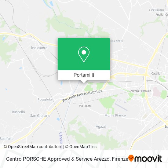 Mappa Centro PORSCHE Approved & Service Arezzo