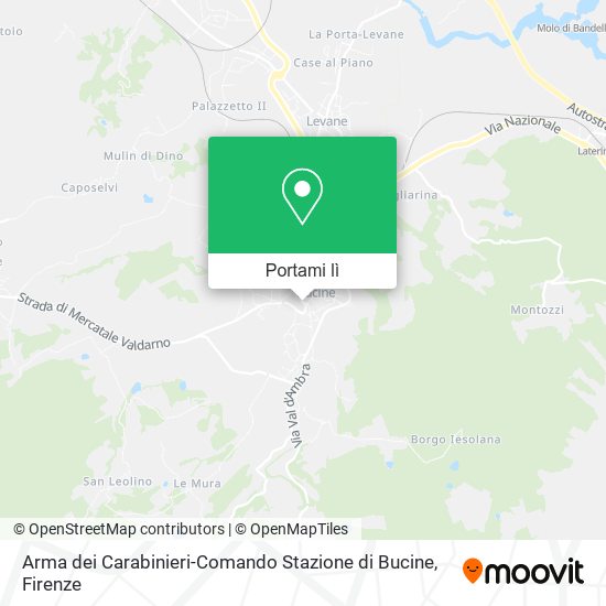 Mappa Arma dei Carabinieri-Comando Stazione di Bucine