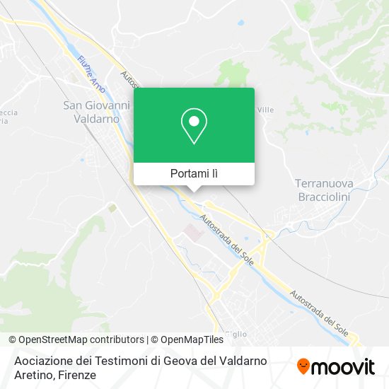 Mappa Aociazione dei Testimoni di Geova del Valdarno Aretino