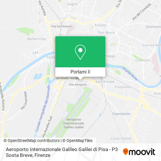Mappa Aeroporto Internazionale Galileo Galilei di Pisa - P3 Sosta Breve