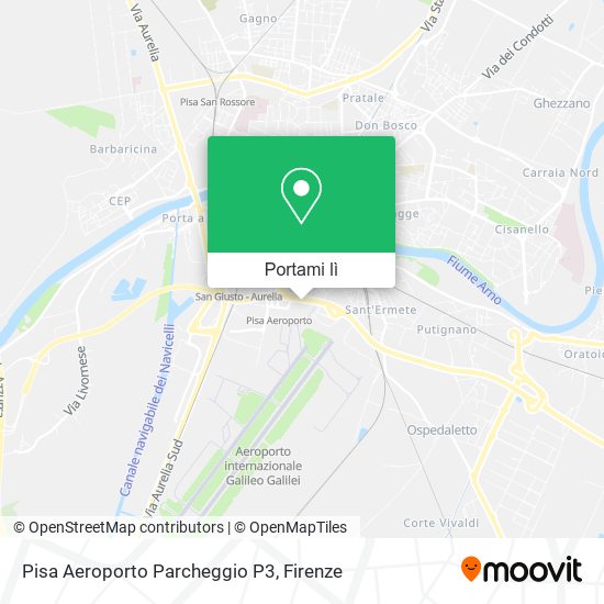 Mappa Pisa Aeroporto Parcheggio P3