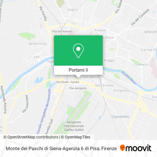 Mappa Monte dei Paschi di Siena-Agenzia 6 di Pisa