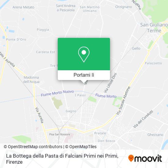 Mappa La Bottega della Pasta di Falciani Primi nei Primi