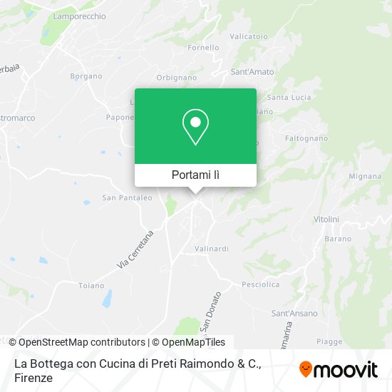 Mappa La Bottega con Cucina di Preti Raimondo & C.