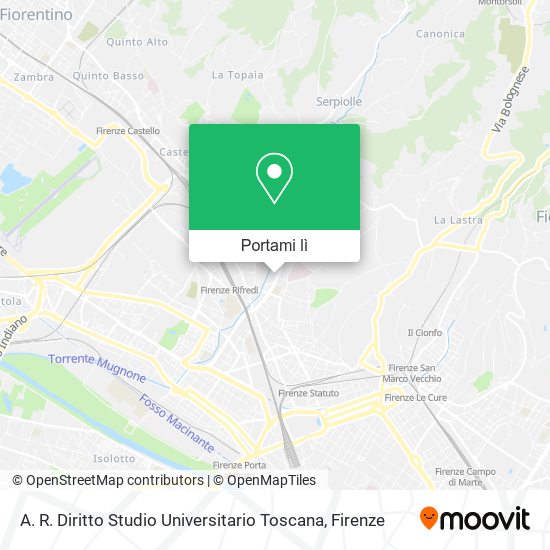 Mappa A. R. Diritto Studio Universitario Toscana