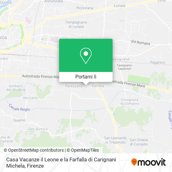 Mappa Casa Vacanze il Leone e la Farfalla di Carignani Michela