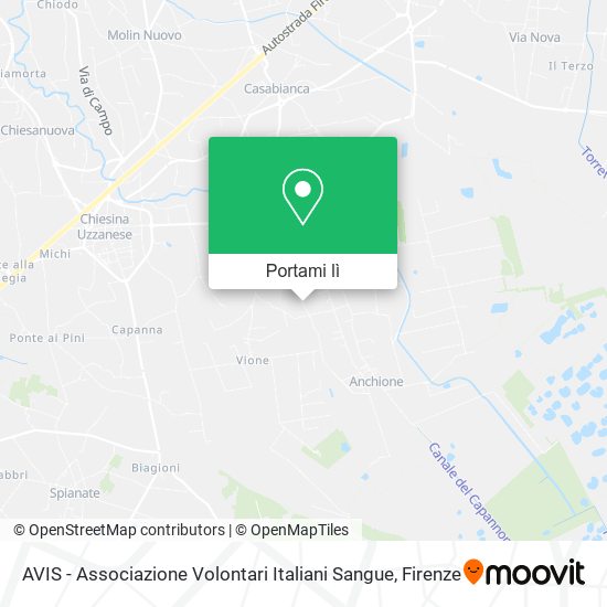 Mappa AVIS - Associazione Volontari Italiani Sangue