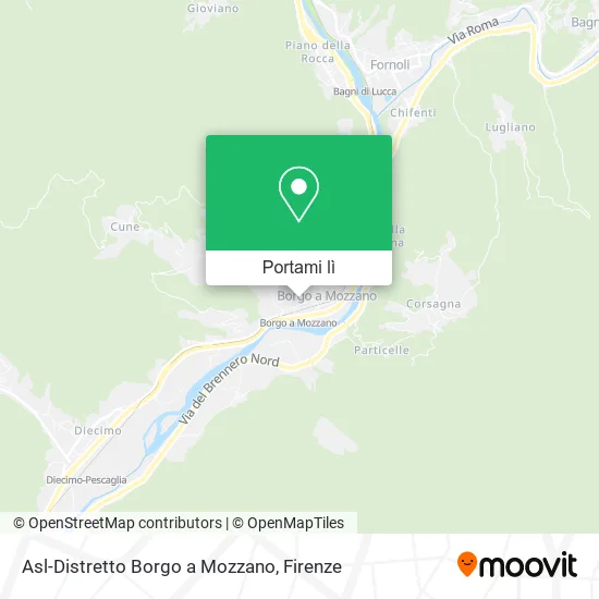 Mappa Asl-Distretto Borgo a Mozzano