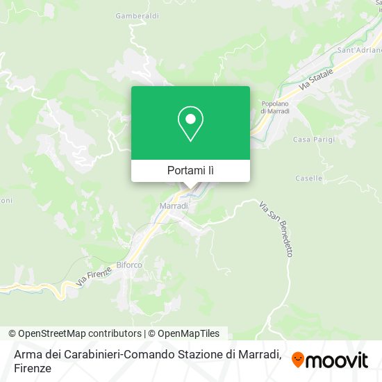 Mappa Arma dei Carabinieri-Comando Stazione di Marradi