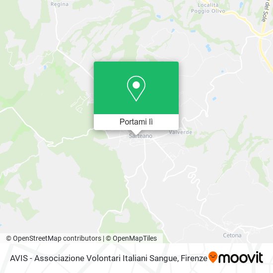 Mappa AVIS - Associazione Volontari Italiani Sangue