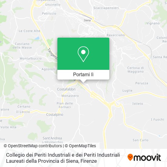 Mappa Collegio dei Periti Industriali e dei Periti Industriali Laureati della Provincia di Siena