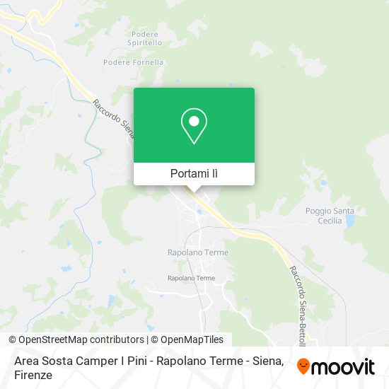 Mappa Area Sosta Camper I Pini - Rapolano Terme - Siena
