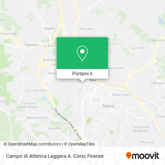 Mappa Campo di Atletica Leggera A. Corsi