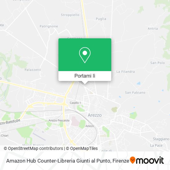 Mappa Amazon Hub Counter-Libreria Giunti al Punto