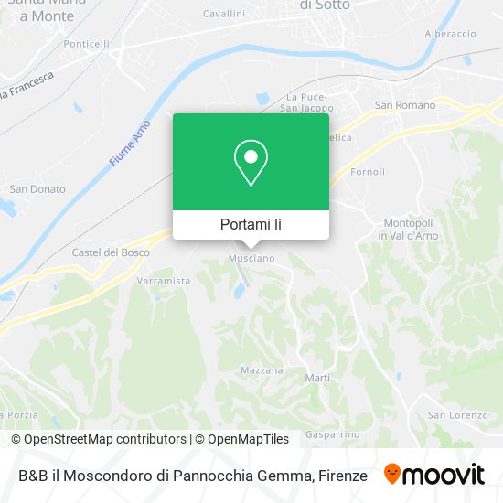 Mappa B&B il Moscondoro di Pannocchia Gemma