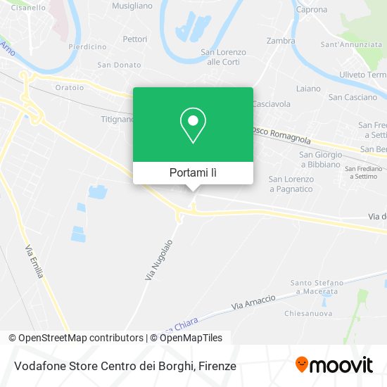 Mappa Vodafone Store Centro dei Borghi