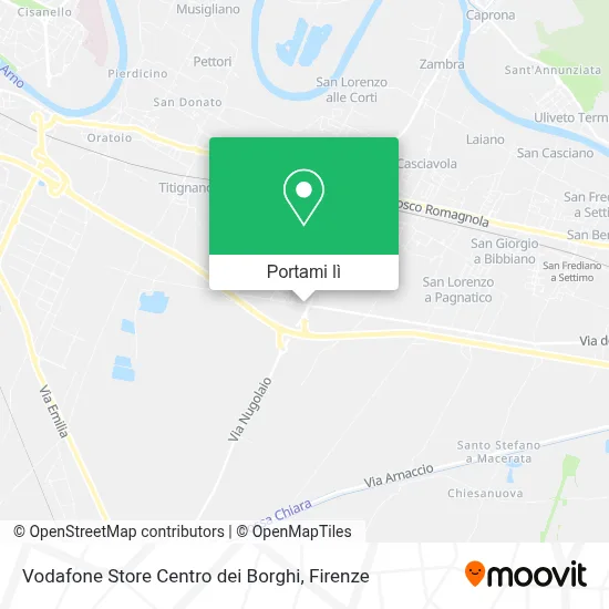 Mappa Vodafone Store Centro dei Borghi