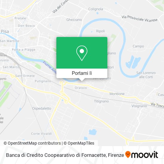 Mappa Banca di Credito Coopearativo di Fornacette