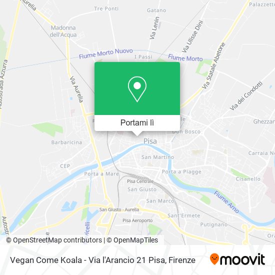 Mappa Vegan Come Koala - Via l'Arancio 21 Pisa