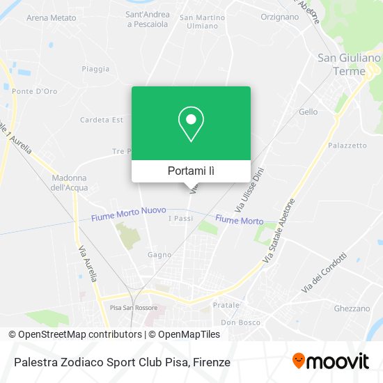 Mappa Palestra Zodiaco Sport Club Pisa