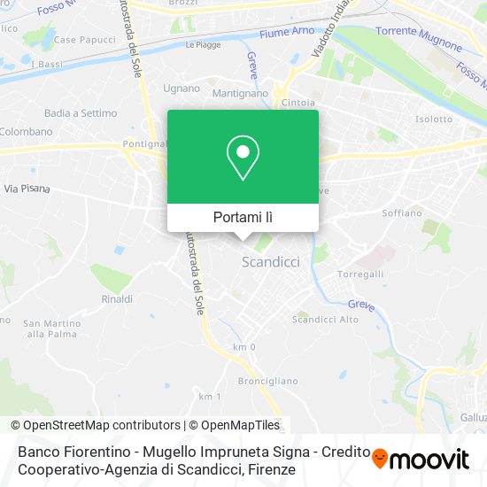 Mappa Banco Fiorentino - Mugello Impruneta Signa - Credito Cooperativo-Agenzia di Scandicci