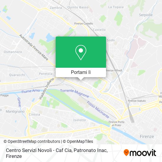 Mappa Centro Servizi Novoli - Caf Cia, Patronato Inac