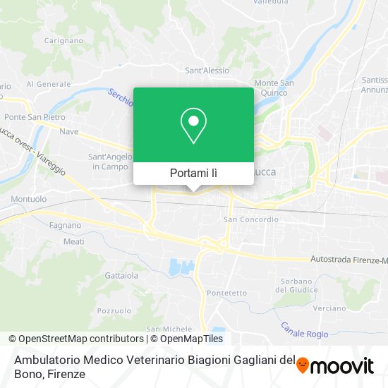 Mappa Ambulatorio Medico Veterinario Biagioni Gagliani del Bono