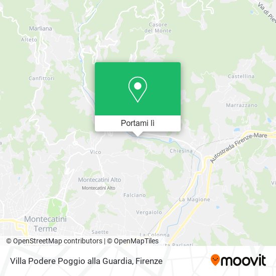 Mappa Villa Podere Poggio alla Guardia