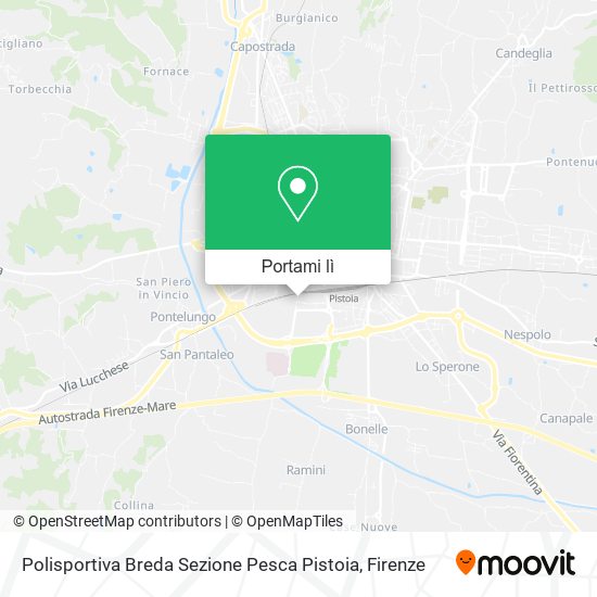 Mappa Polisportiva Breda Sezione Pesca Pistoia