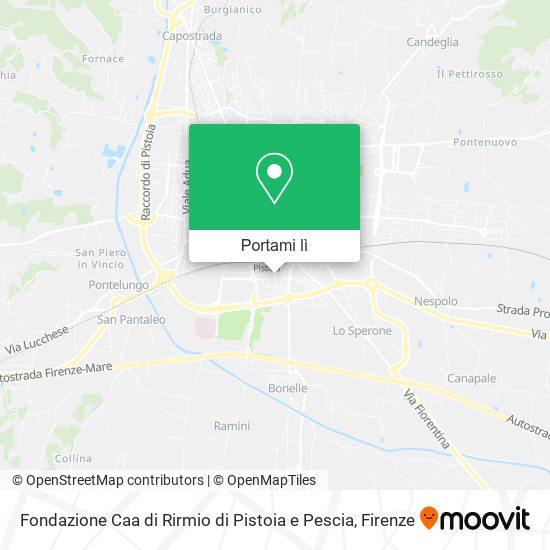 Mappa Fondazione Caa di Rirmio di Pistoia e Pescia