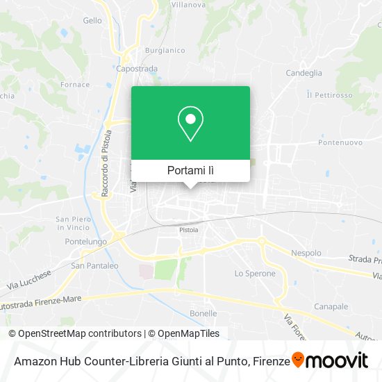 Mappa Amazon Hub Counter-Libreria Giunti al Punto