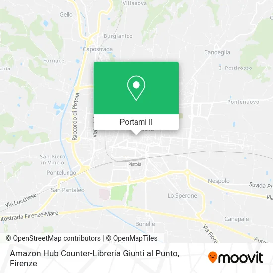 Mappa Amazon Hub Counter-Libreria Giunti al Punto