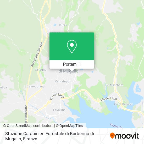 Mappa Stazione Carabinieri Forestale di Barberino di Mugello