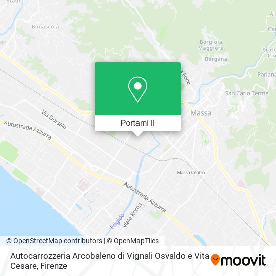 Mappa Autocarrozzeria Arcobaleno di Vignali Osvaldo e Vita Cesare