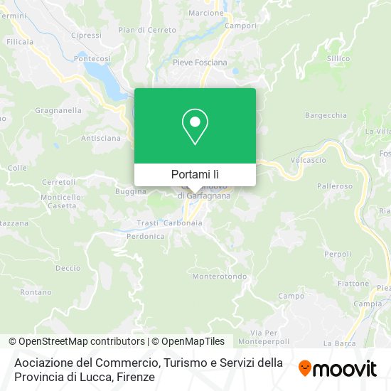 Mappa Aociazione del Commercio, Turismo e Servizi della Provincia di Lucca